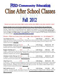 Cline Online Fall 12 - Friendswood Independent School District