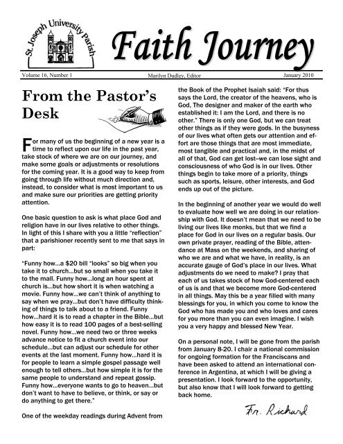 From The Pastor S Desk