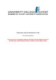 Education and Examination Code - University College Ghent