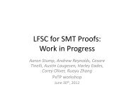 LFSC for SMT Proofs: Work in Progress - University of Iowa