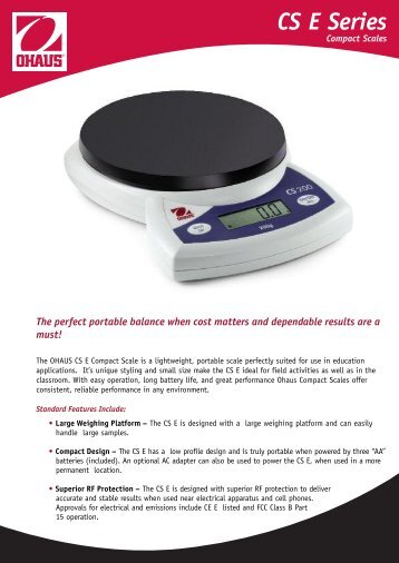 CS E Series Compact Scales - Dimat.be