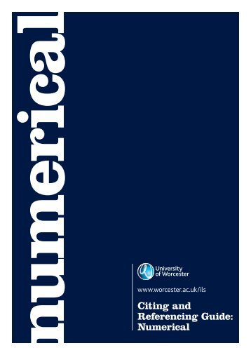 Citing and Referencing Guide: Numerical - University of Worcester