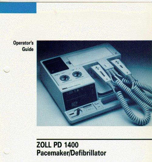 Zoll 1400 Operators Manual