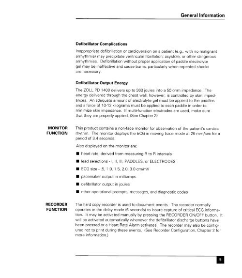 Zoll 1400 Operators Manual