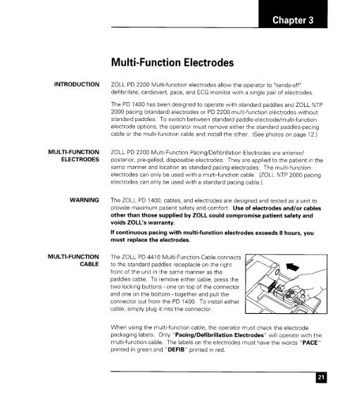 Zoll 1400 Operators Manual