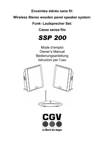 Funk- Lautsprecher Set: Casse senza filo SSP 200 - CGV Forum pour ...