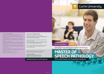 Information Booklet - Health Sciences - Curtin University