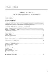 natacha collomb curriculum vitae et activites d'enseigment et de ...