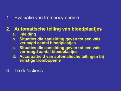 Automatische telling van bloedplaatjes - UZ Leuven