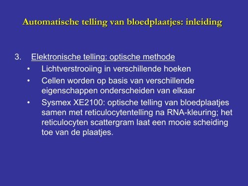 Automatische telling van bloedplaatjes - UZ Leuven