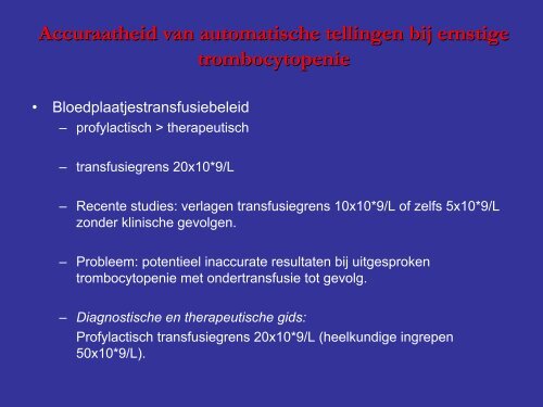 Automatische telling van bloedplaatjes - UZ Leuven