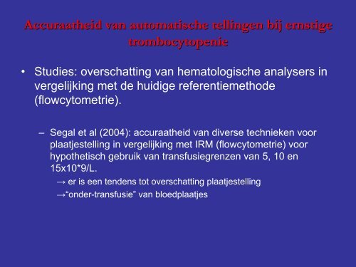 Automatische telling van bloedplaatjes - UZ Leuven