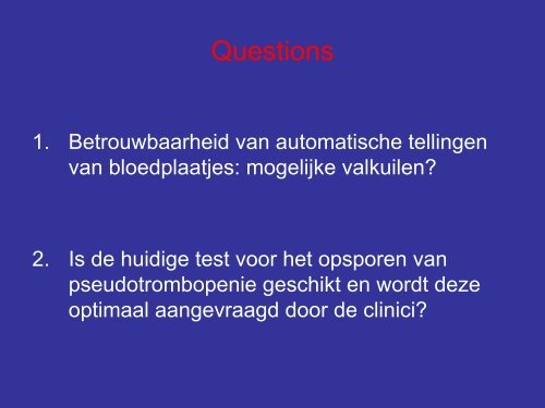 Automatische telling van bloedplaatjes - UZ Leuven
