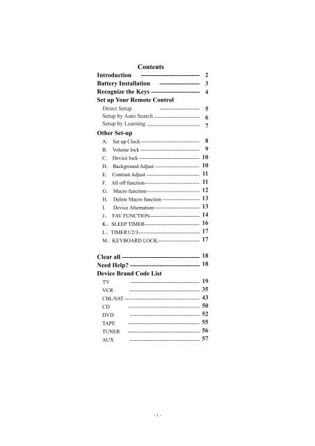 Manual & code list - Antenna Warehouse Manual & code list - Antenna Warehouse