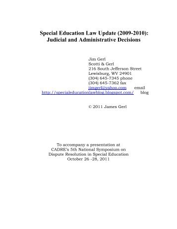 Special Education Law Update (2009-2010 ... - Direction Service