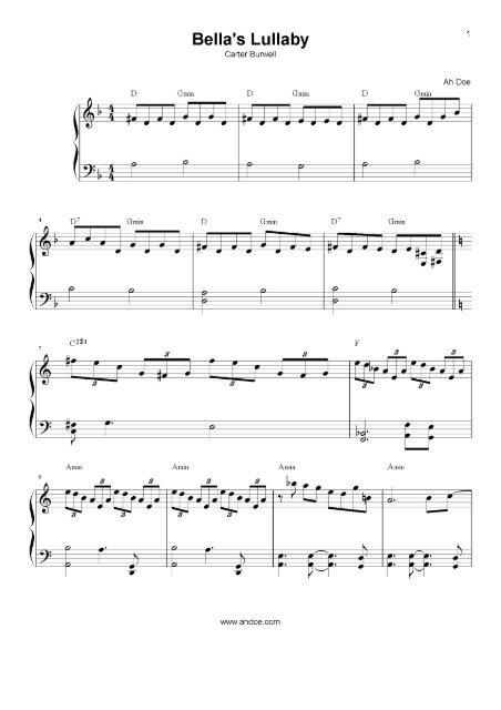Download link for Bella's Lullaby Complete Piano Sheet, from ...