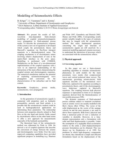 [PDF] Modelling of seismoelectric effects - COMSOL.com