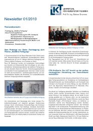 Newsletter 2010.1 - Lehrstuhl für Kunststofftechnik