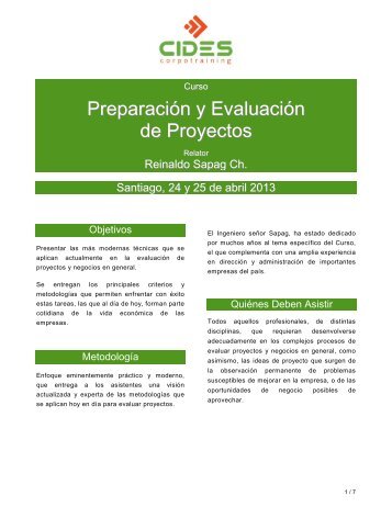 preparacion y evaluacion de proyectos - CIDES Corpotraining