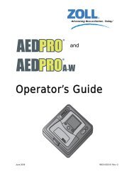 Zoll AED Pro (Operator's Manual) - Progressive Medical International
