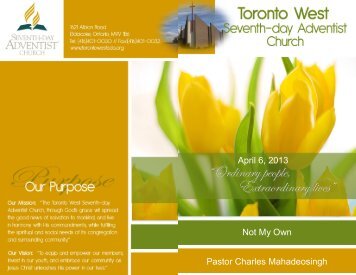 Dr. Roy Adams - Toronto West Seventh Day Adventist Church