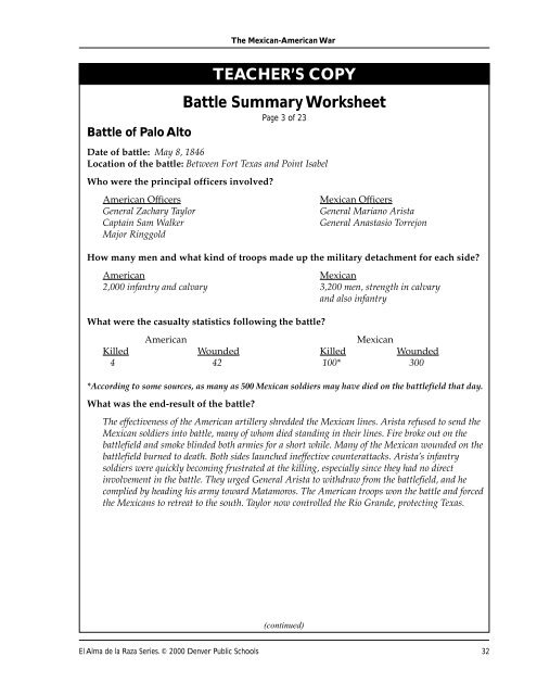 The Mexican American War PDF - Denver Public Schools