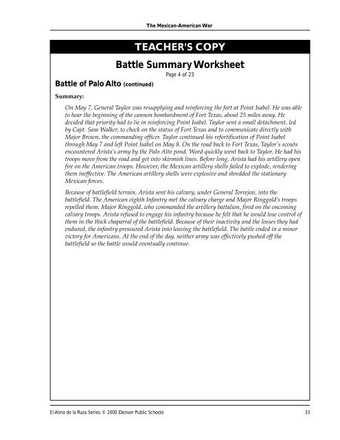 The Mexican American War PDF - Denver Public Schools