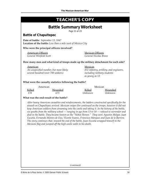 The Mexican American War PDF - Denver Public Schools