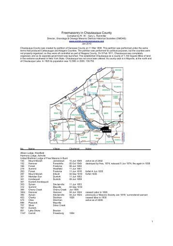 Chautauqua County FM - MasterMason.com