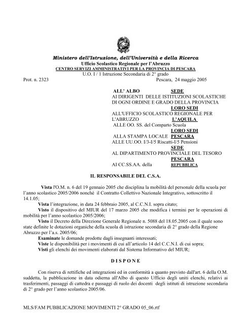 Ministero Dell Istruzione Dell Universita E Della Ricerca Ufficio