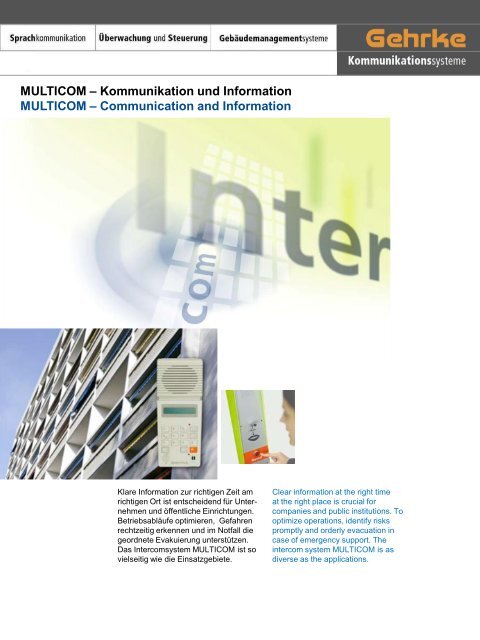 MULTICOM â€“ Kommunikation und Information - Gehrke GmbH