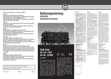 Bedienungsanleitung Instruction Instructions de ... - G Scale News