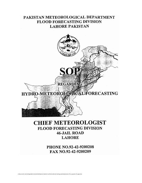 SOP for Flood Forecasting & Early Warning - UNESCO Islamabad