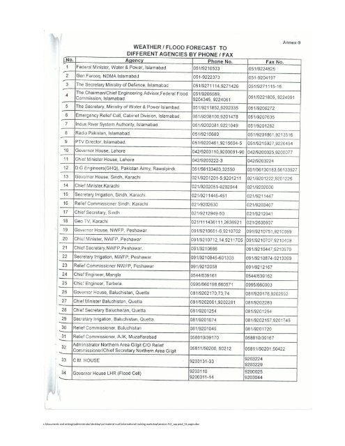 SOP for Flood Forecasting & Early Warning - UNESCO Islamabad