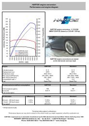 HARTGE engine conversion Performance and engine diagram