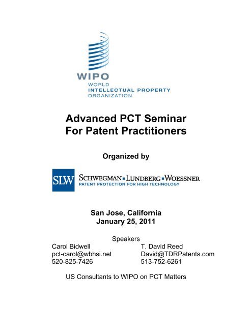 Advanced Pct Seminar For Patent Practitioners