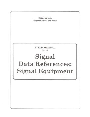 1994 US Army Signal Data Ref. - Survival Books