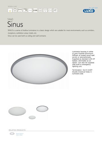 SINUS is a series of shallow luminaires in a classic design which ...