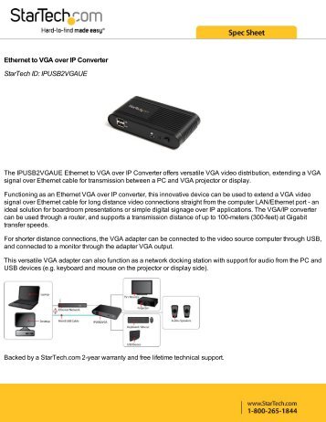Ethernet to VGA over IP Converter StarTech ID ... - CCL Computers