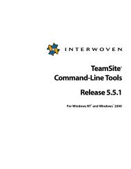 TeamSite Command Line Tools Reference Manual