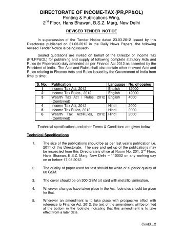 directorate of income-tax (pr,pp&ol) - Income Tax Department