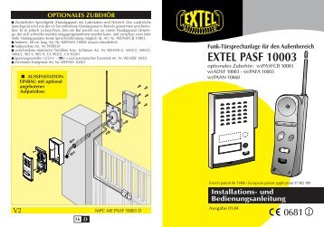 Funk-Türsprechanlage für den Außenbereich EXTEL PASF 10003
