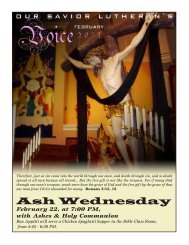 Ash Wednesday - Our Savior Lutheran Church