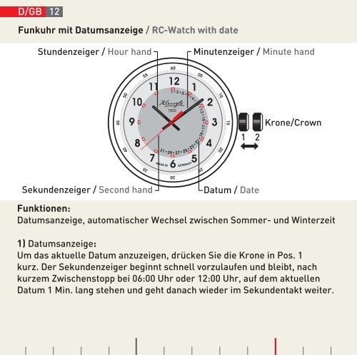 D/GB 12 Funkuhr mit Datum