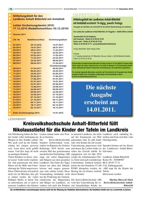 (Anhalt) Bitterfeld - spatznews.de