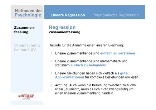 der multiplen Regression - Johannes Gutenberg-UniversitÃ¤t Mainz