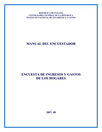 manual del encuestador encuesta de ingresos y gastos de los ...
