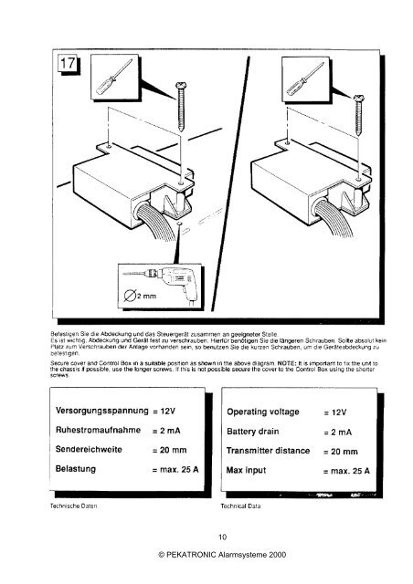 WEGFAHRSPERRE TEC TUS - Pekatronic