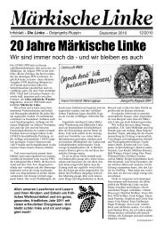 20 Jahre Märkische Linke - DIE LINKE. Ostprignitz-Ruppin