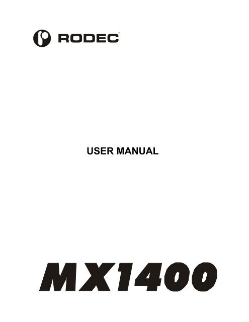 user manual rodec - Niehoff Sound & Light